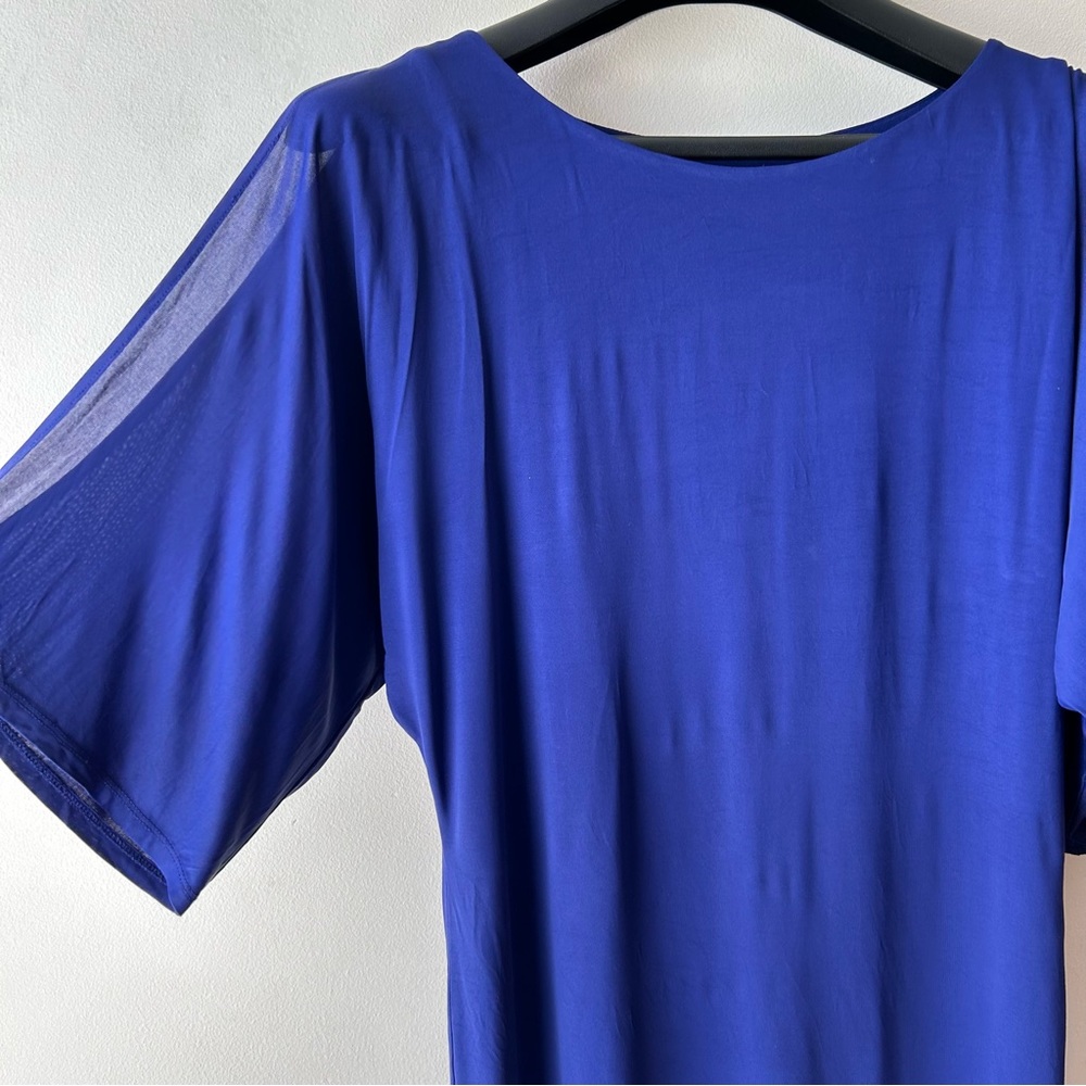 5 FOR $25 |Trina Turk Cold Shoulder Sleeves Knee Length Midi Dress Royal Blue 6 - Picture 4 of 11